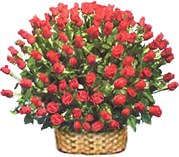 Flowers to India : Red Roses in Basket Arrangement