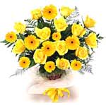 send flowers to Dhule_yellow roses with lovely golden gerberas