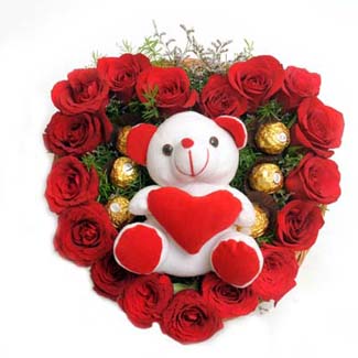 send valentine day Rose Boasket to Mysore