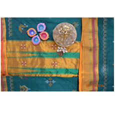 Green kasuti saree with yellow border 1