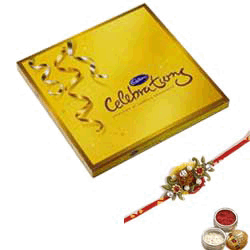 rakhi with cadbury celebrations pack